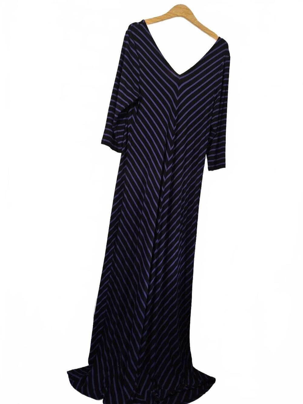 Motherhood Maternity Women’s Black Purple Striped Maxi Dress Size Xl – Long
